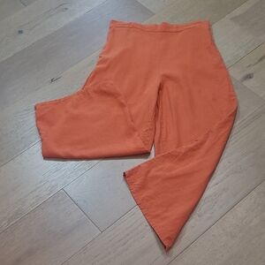 Chapter One Sportwear Pants Women's sz 3/4 Wide Leg Orange Linen Crop Pants